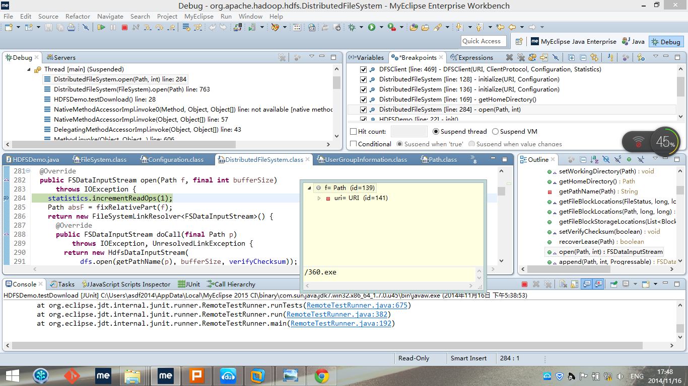 DFS.open(f,bufferSize)
