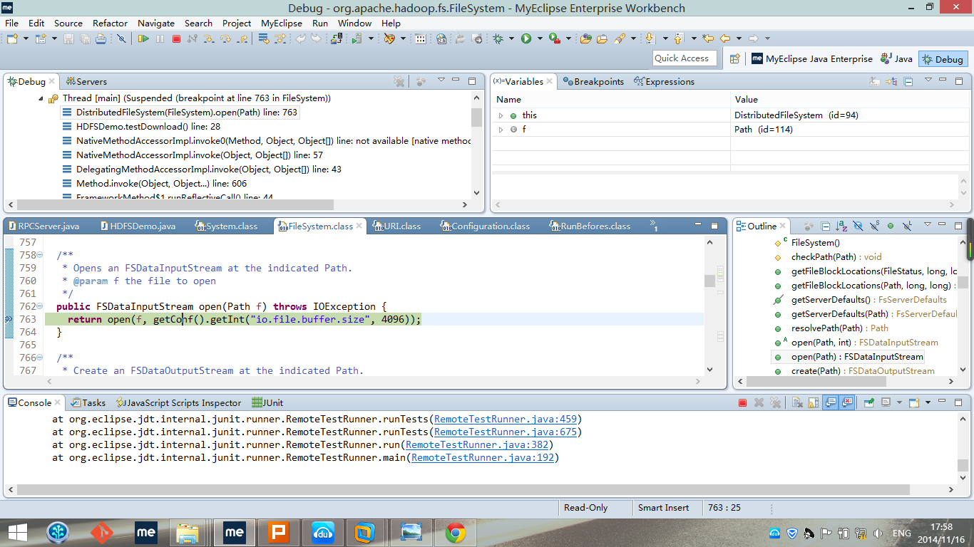 FSDataInputStream--open(path)